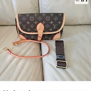 Louis Vuitton Stylish Brown and Tan Crossbody Bag